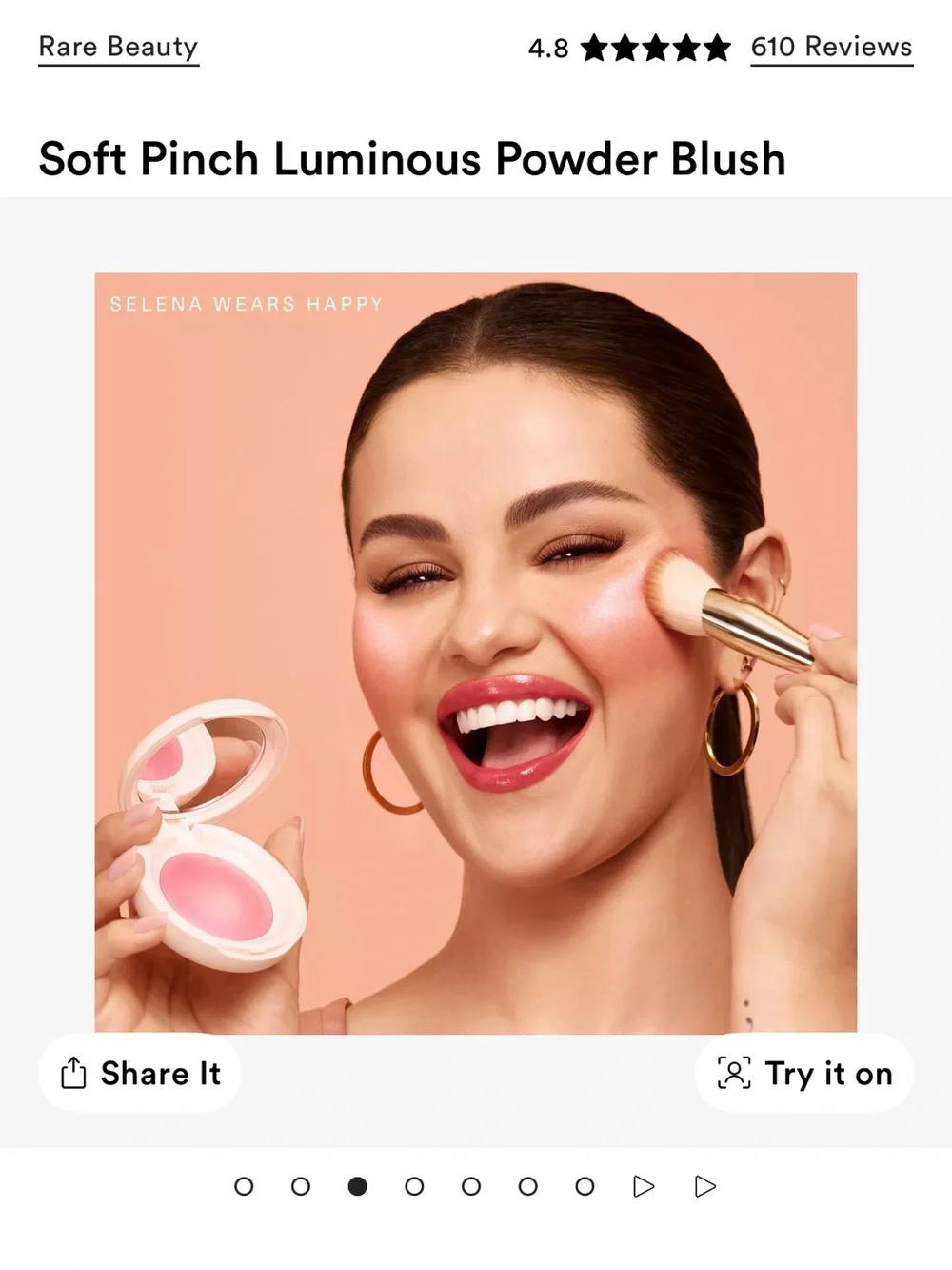NEW IN BOX Rare Beauty Soft Pinch Luminous Powder Blush Hope